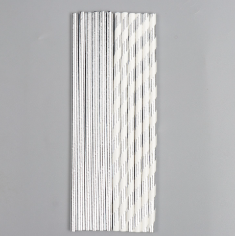 Изображение Трубочки для коктейля «Ассорти», 12 штук, цвет серебро